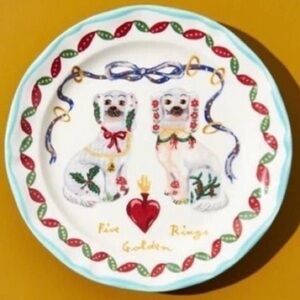 Nathalie Lete 12 days of Christmas plate 5 golden rings